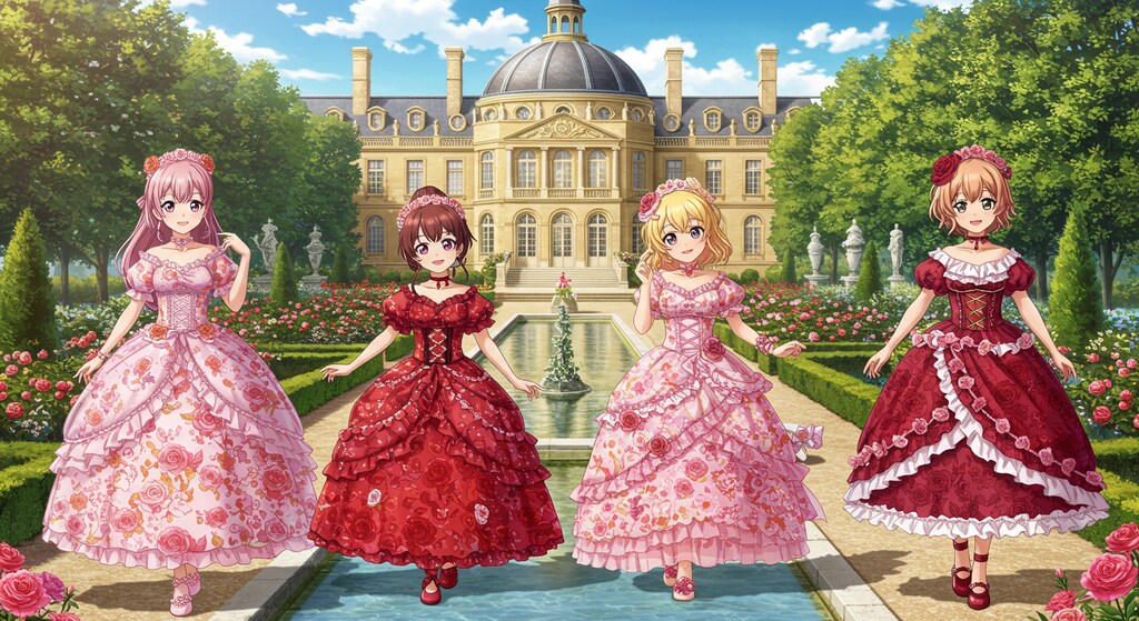 アニメキャラとベルサイユ宮殿