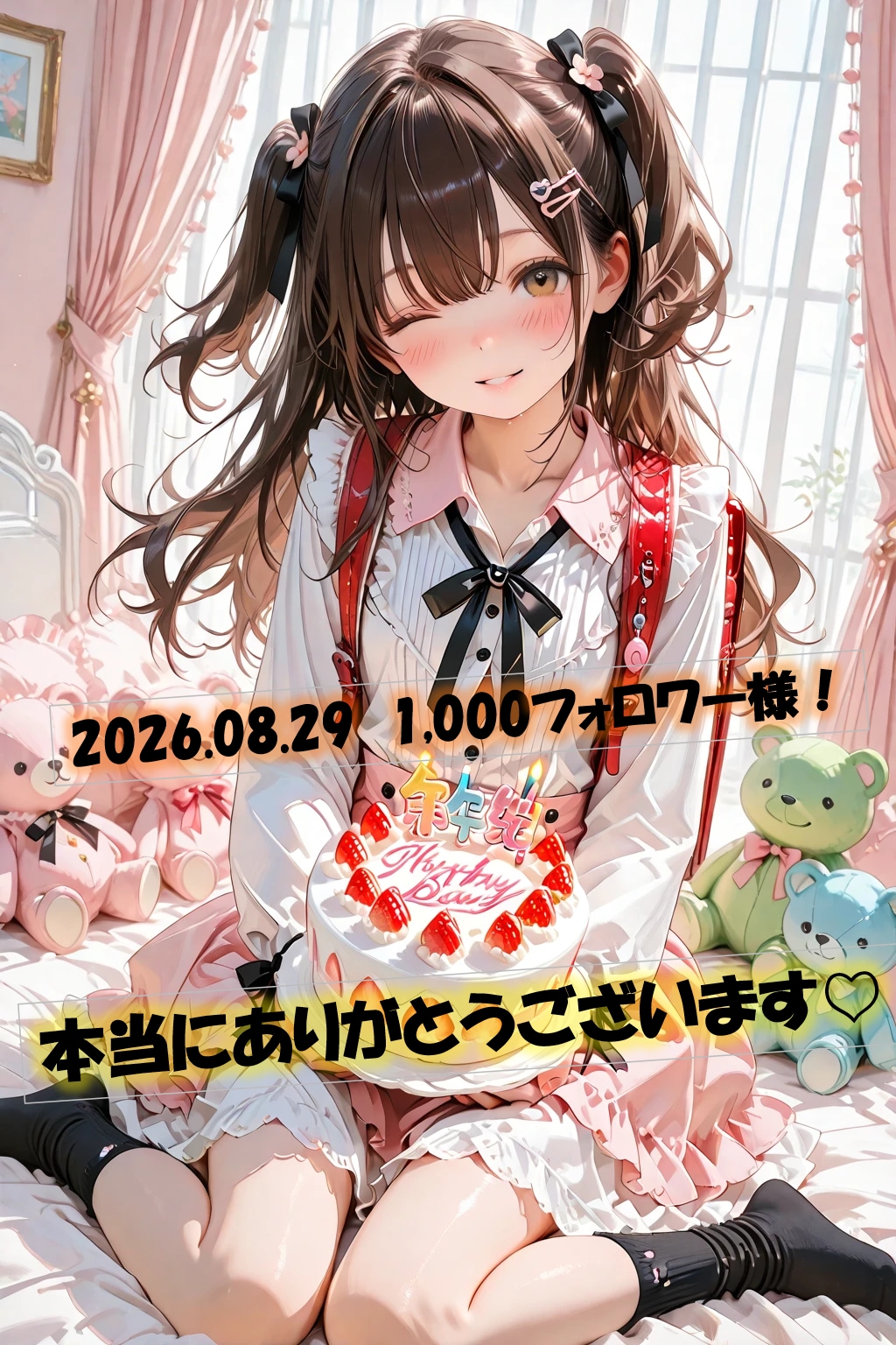 1,000フォロワー様！　閲覧ありがとうございます♡ | の人気AIイラスト・グラビア