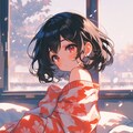 冬の朝：眠たげな小さな女の子 4枚目