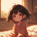 冬の朝：眠たげな小さな女の子 6枚目