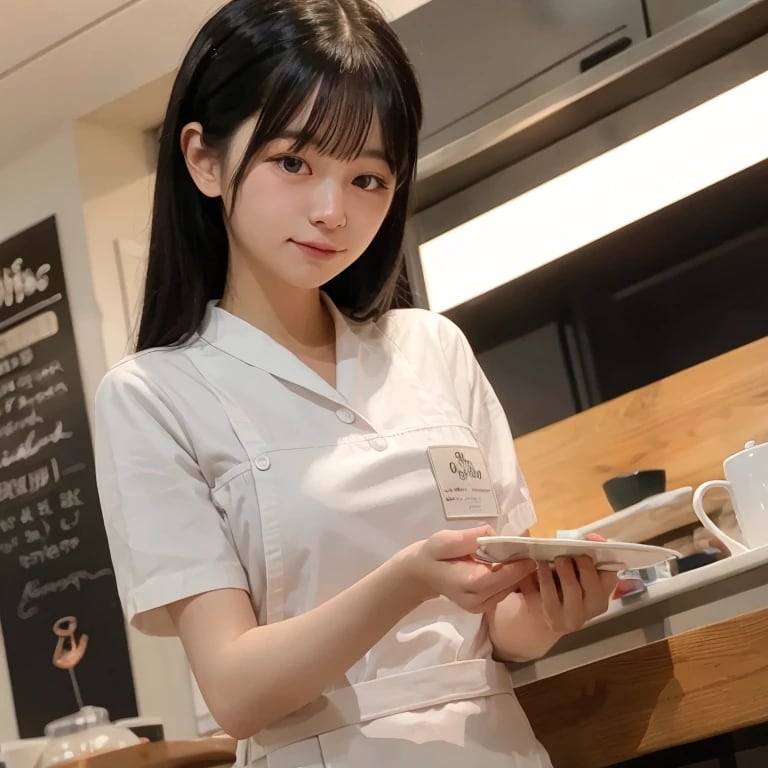 黒髪ロングでカフェの美女８３ | の人気AIイラスト・グラビア