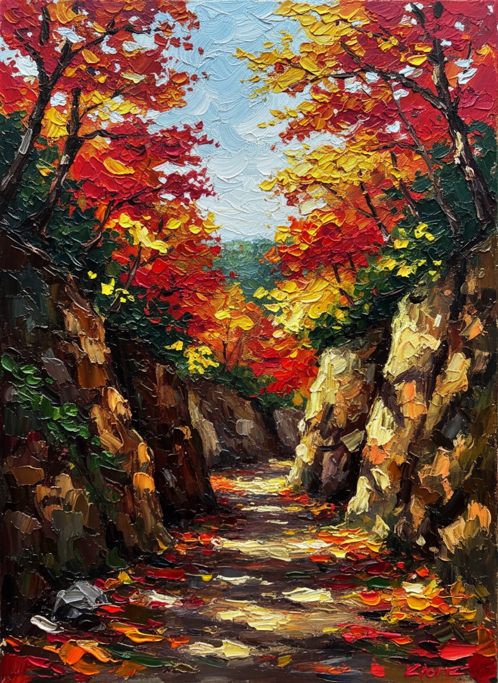 人気のない切り通しの道