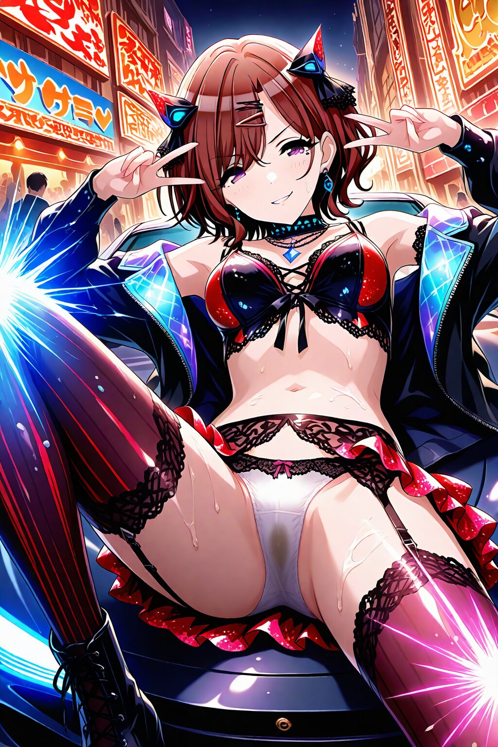 ドライブ途中で記念写真を撮るシャニマスの子