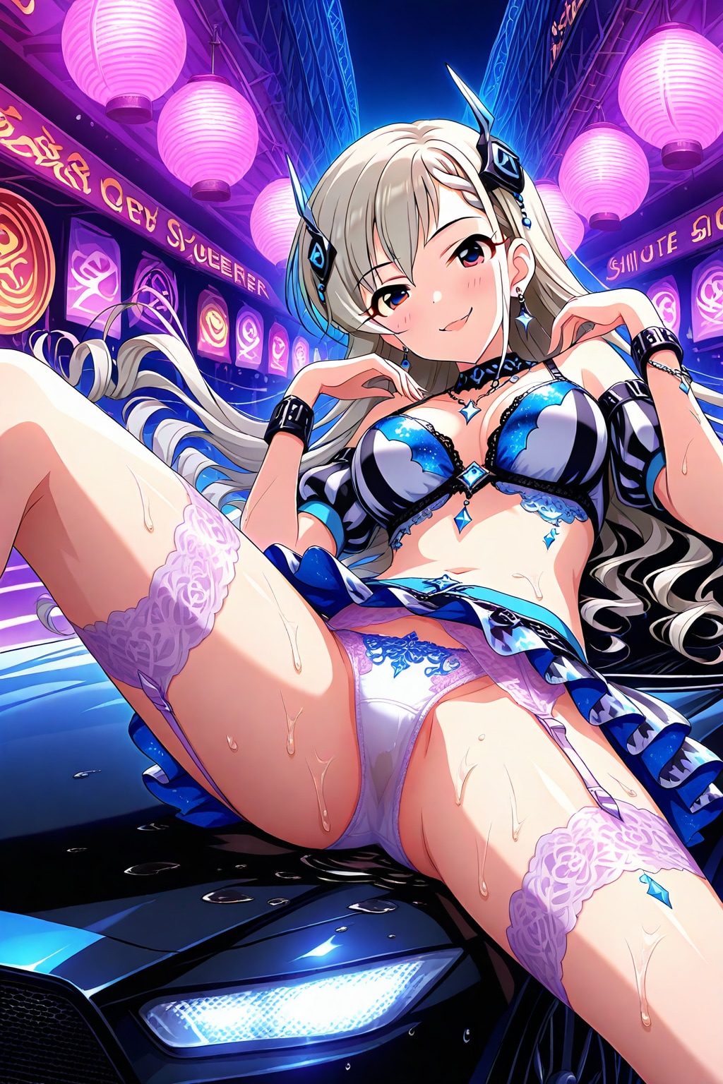 ドライブ途中で記念写真を撮るシャニマスの子