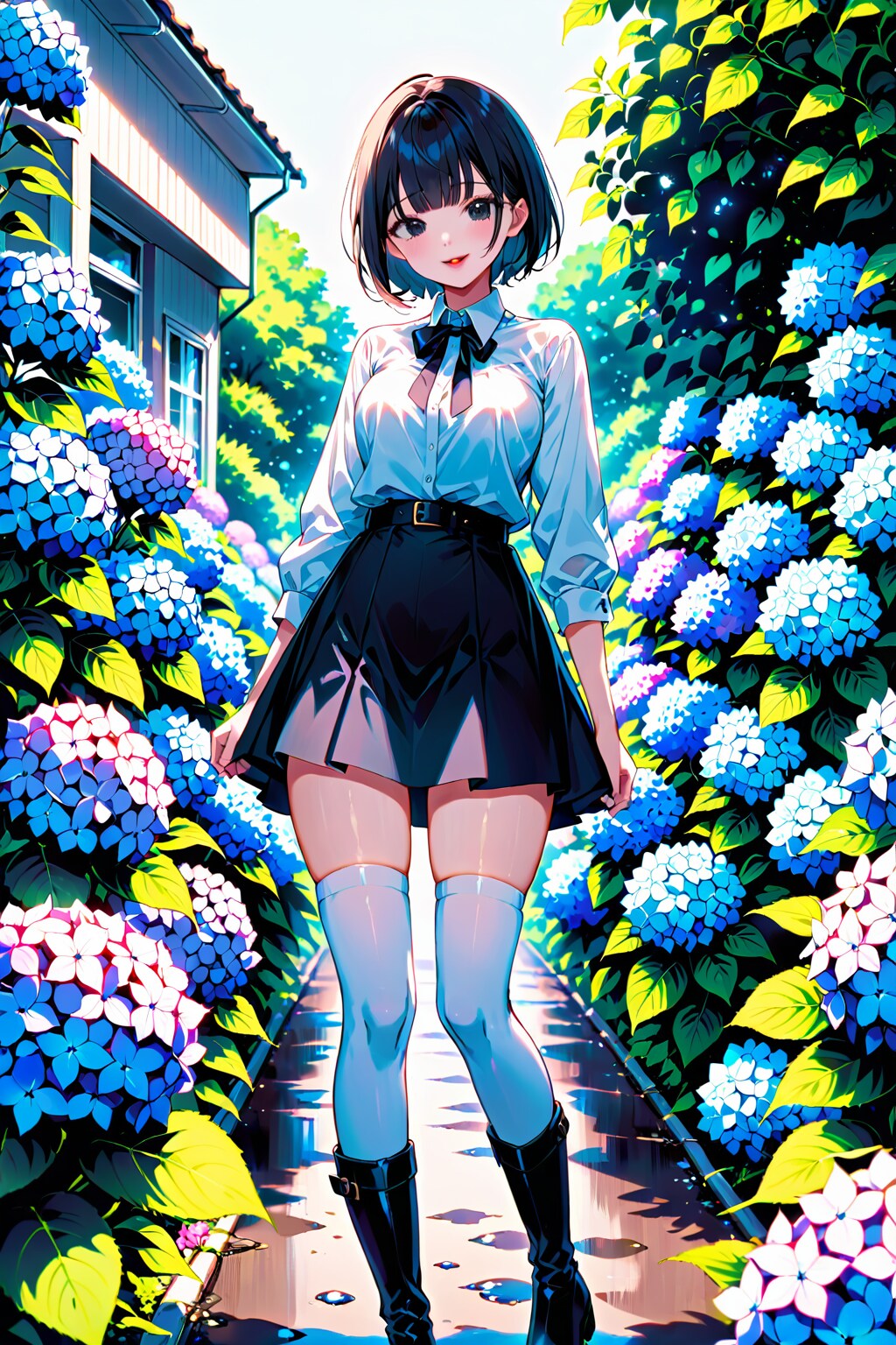 紫陽花と女の子　その５