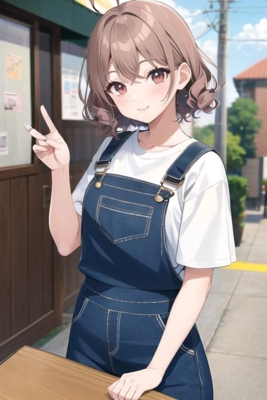 パステルブラウン髪の娘