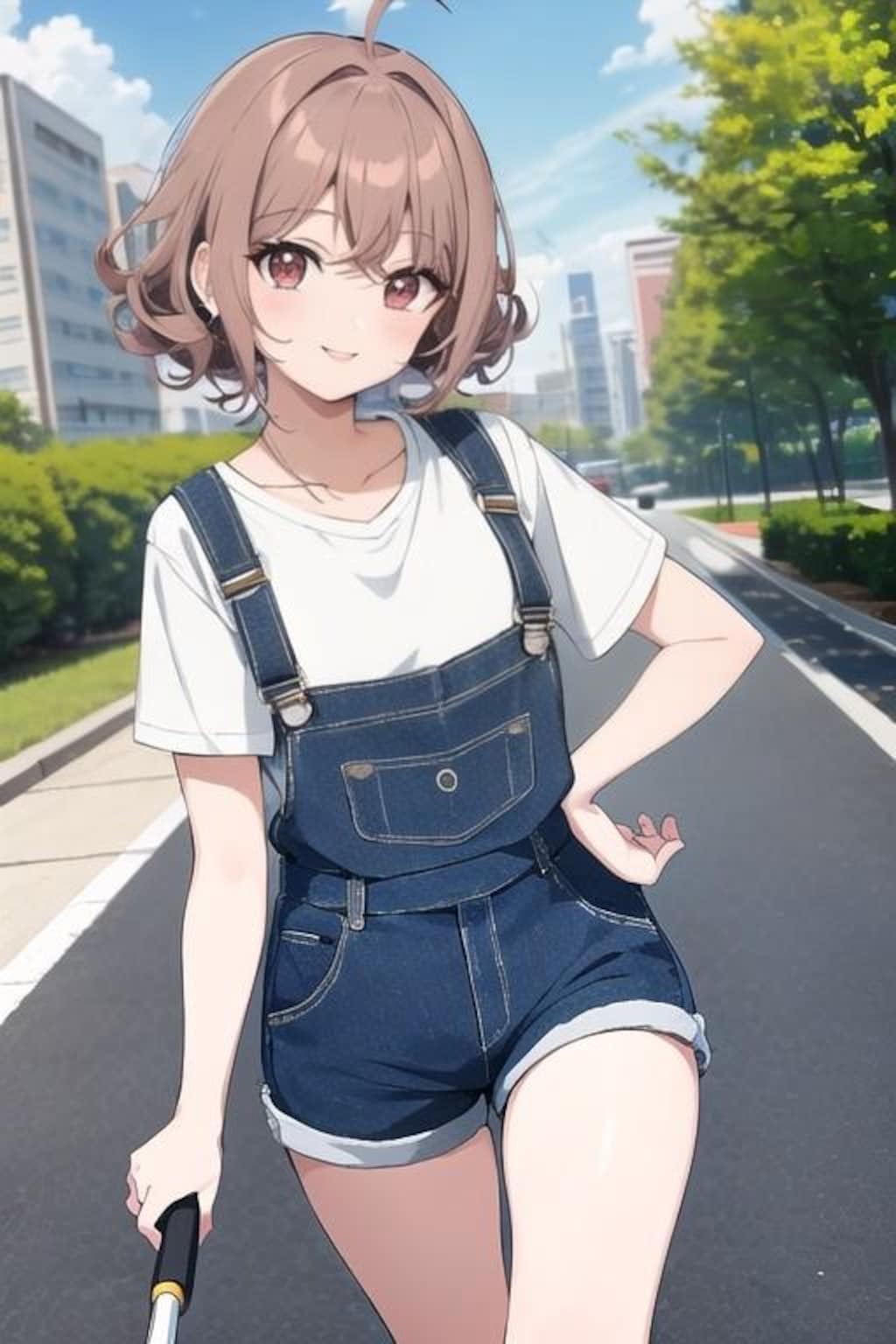 パステルブラウン髪の娘
