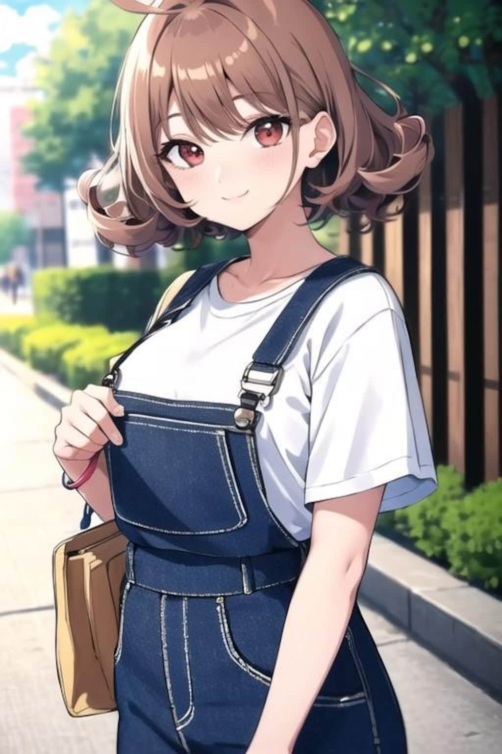パステルブラウン髪の娘