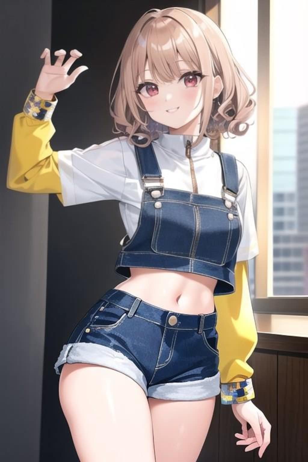 パステルブラウン髪の娘