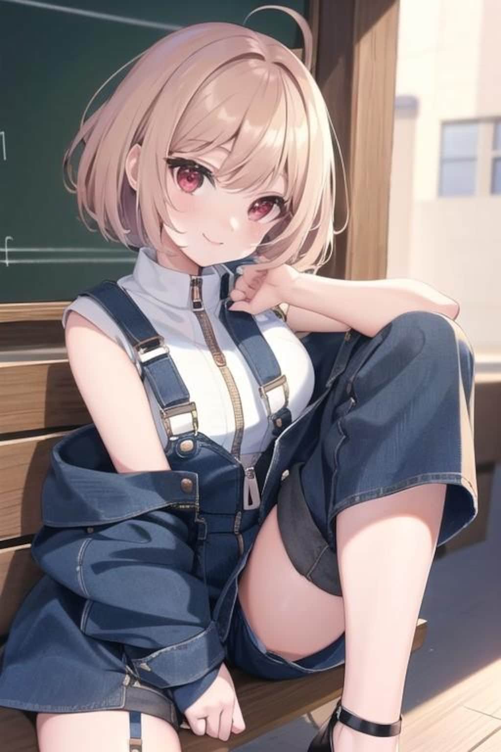 パステルブラウン髪の娘