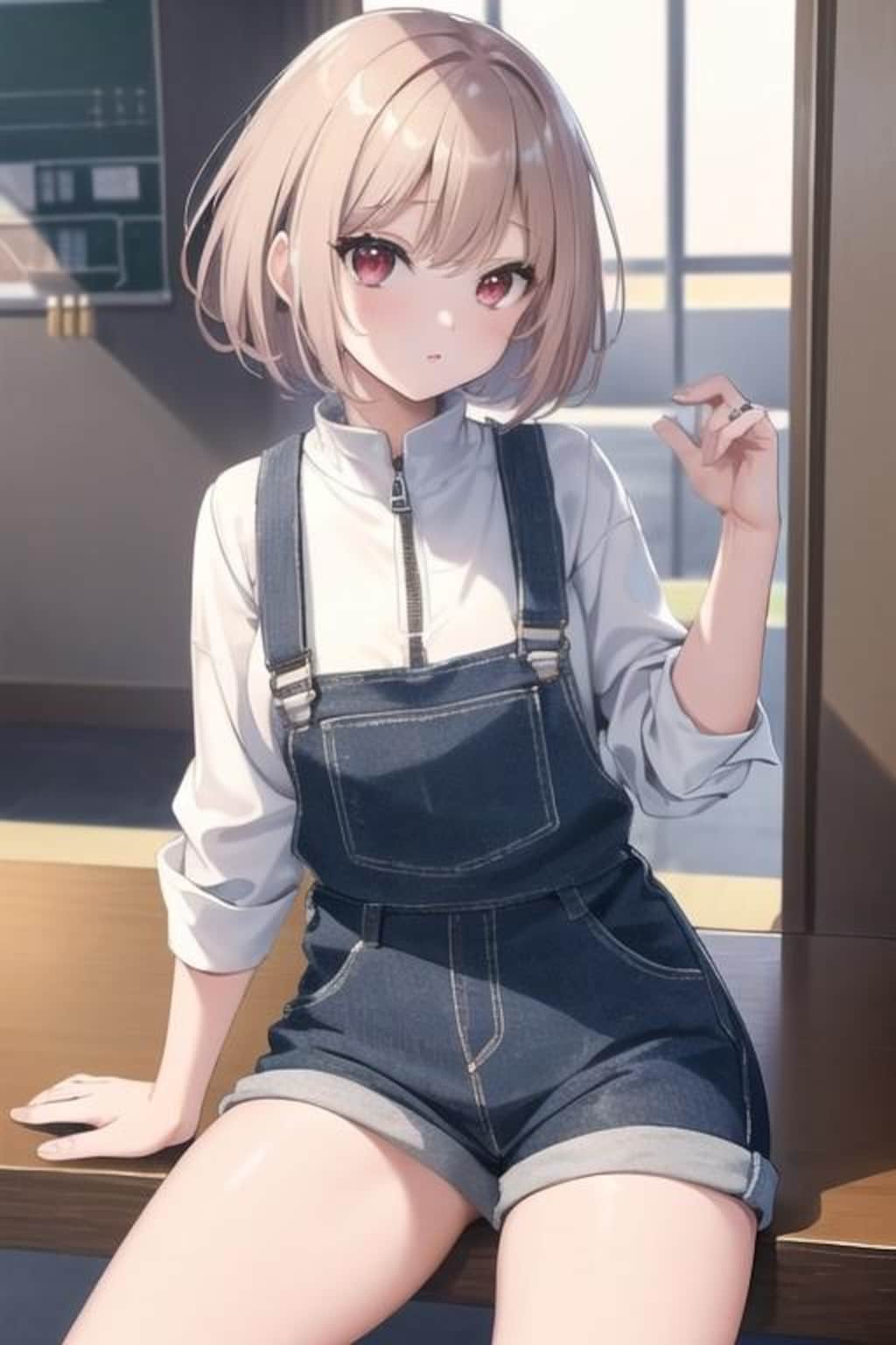 パステルブラウン髪の娘