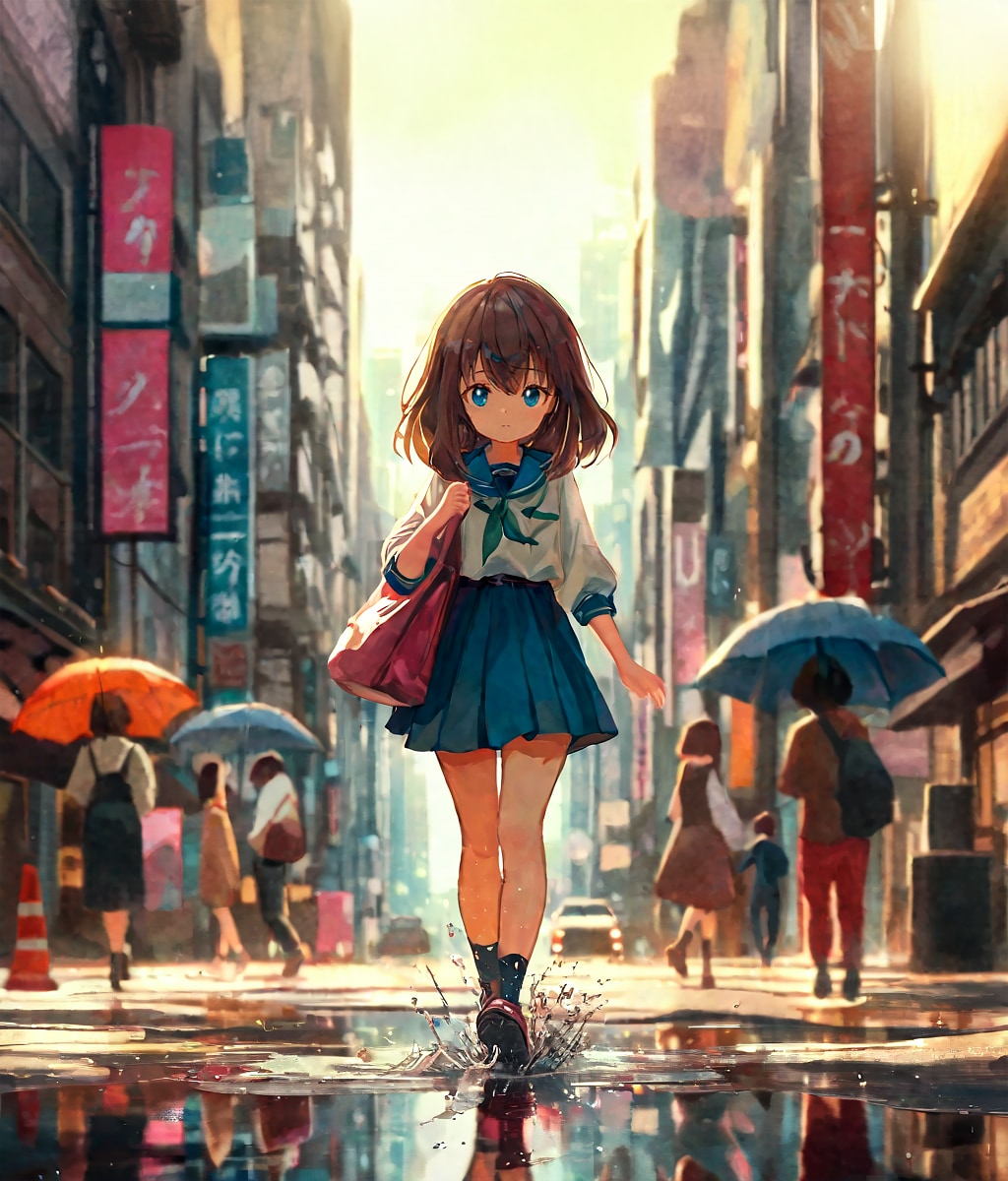 街と水たまり、少女262