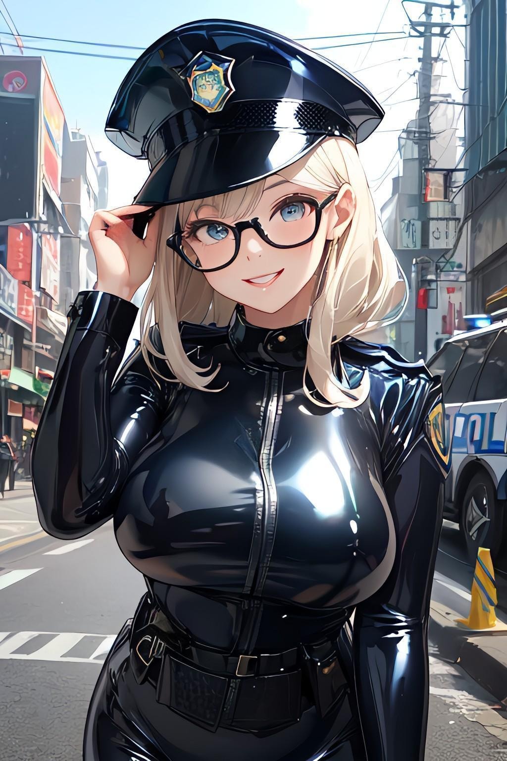 🚨🚓ラテックス婦人警官のお姉さん🚓🚨