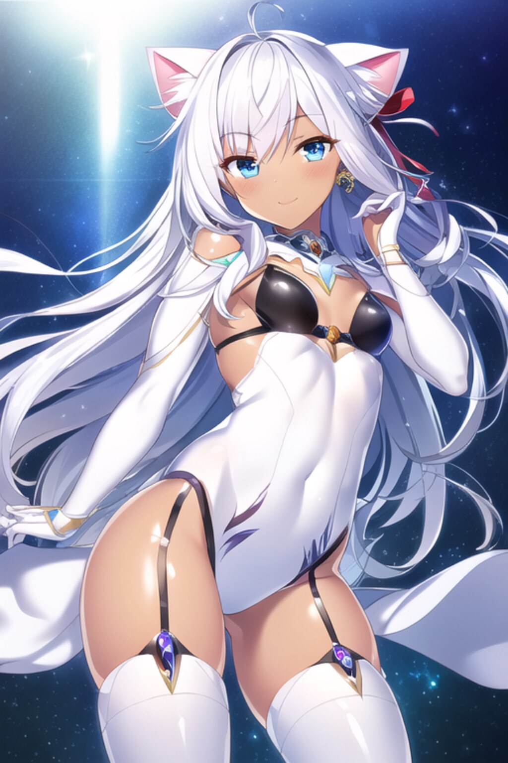 銀髪コスプレメカ娘モデル白猫