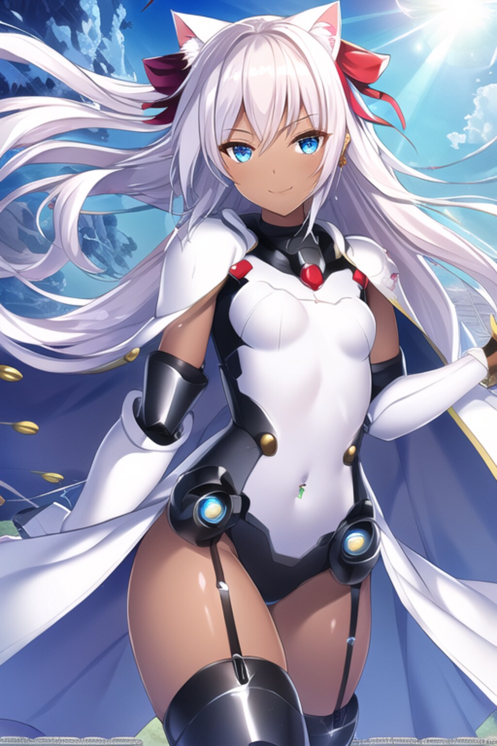 銀髪コスプレメカ娘モデル白猫