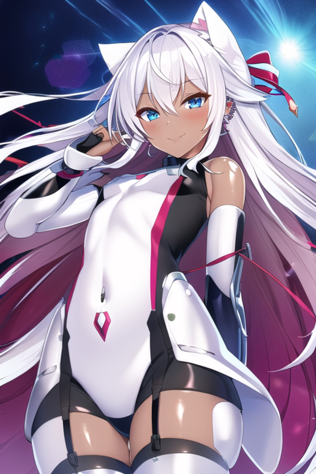 銀髪コスプレメカ娘モデル白猫