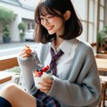 眼鏡女子 楓のフルーツパフェ 3枚目