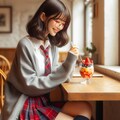 眼鏡女子 楓のフルーツパフェ 4枚目