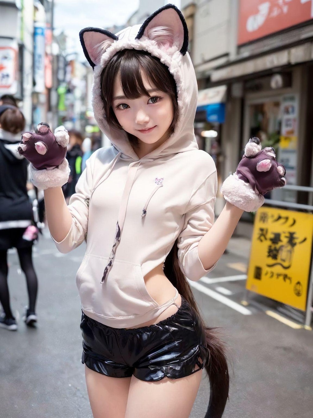 貓耳パーカーむすめ達（勿論ちっぱい）