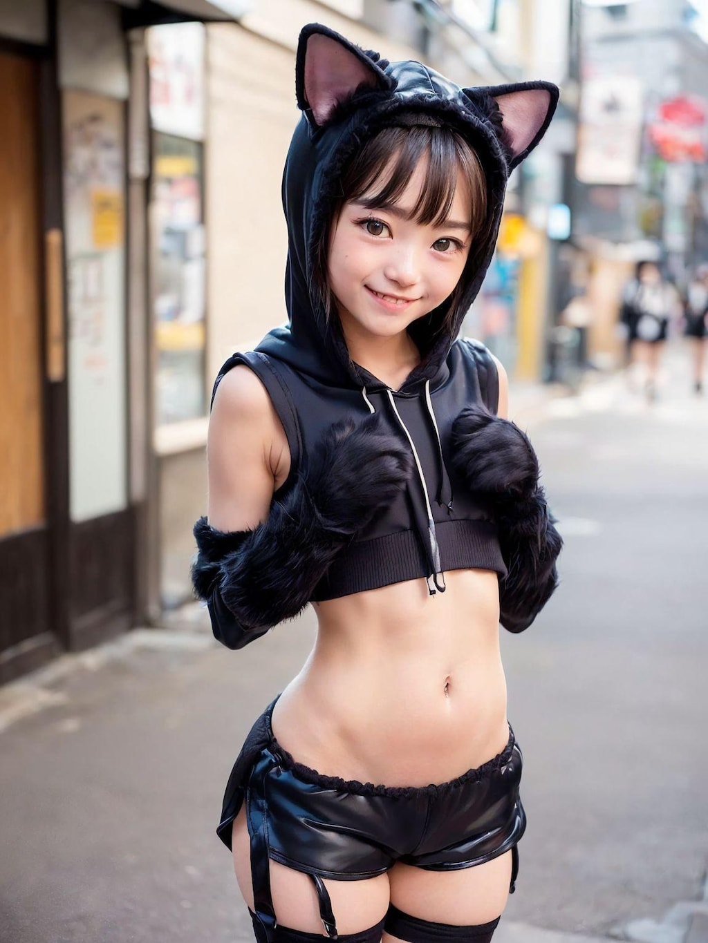 貓耳パーカーむすめ達（勿論ちっぱい）