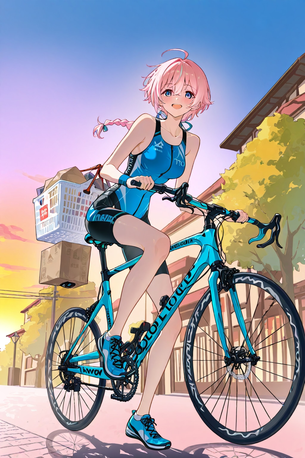 夕暮れ自転車