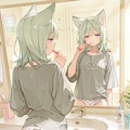 歯を磨く狐娘 4枚目