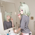 歯を磨く狐娘 5枚目
