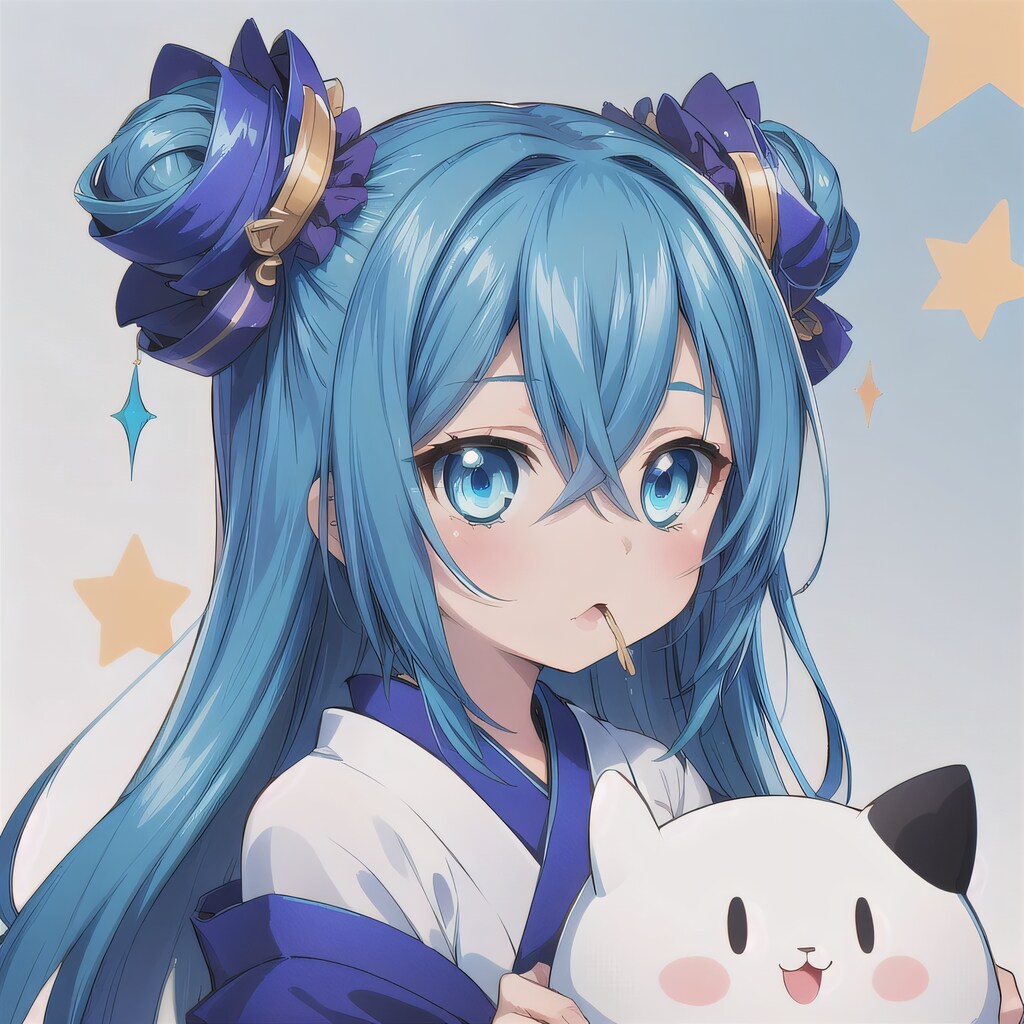 青髪ツイン団子のミニキャラ