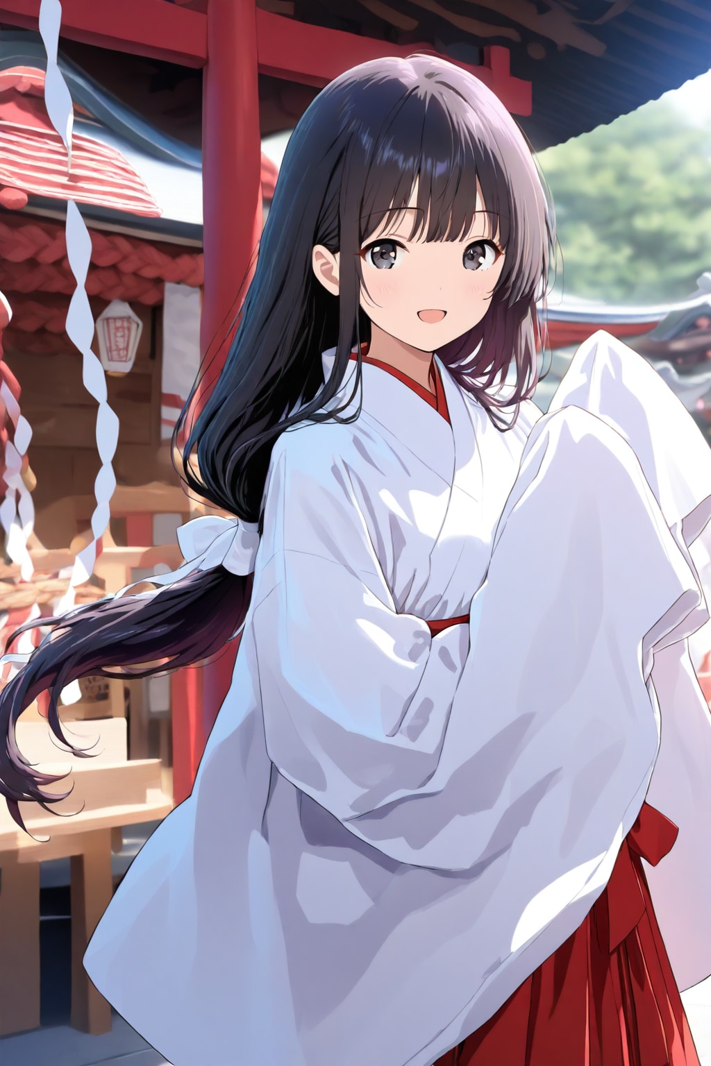 萌え袖巫女さん