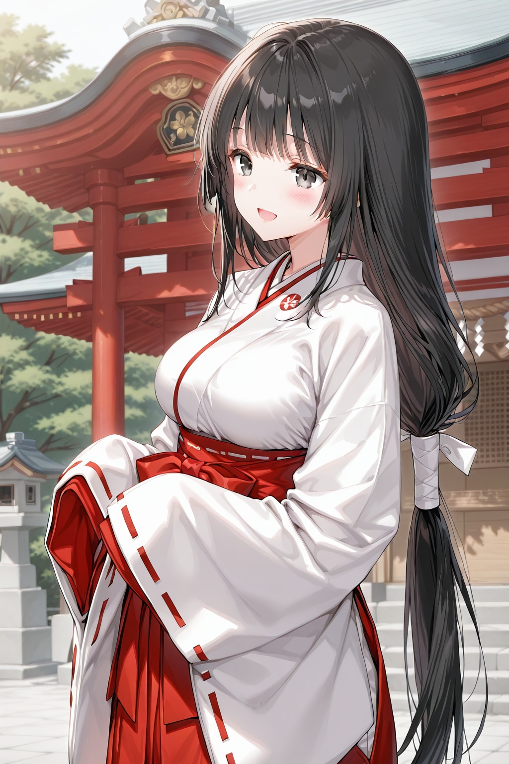 萌え袖巫女さん | の人気AIイラスト・グラビア