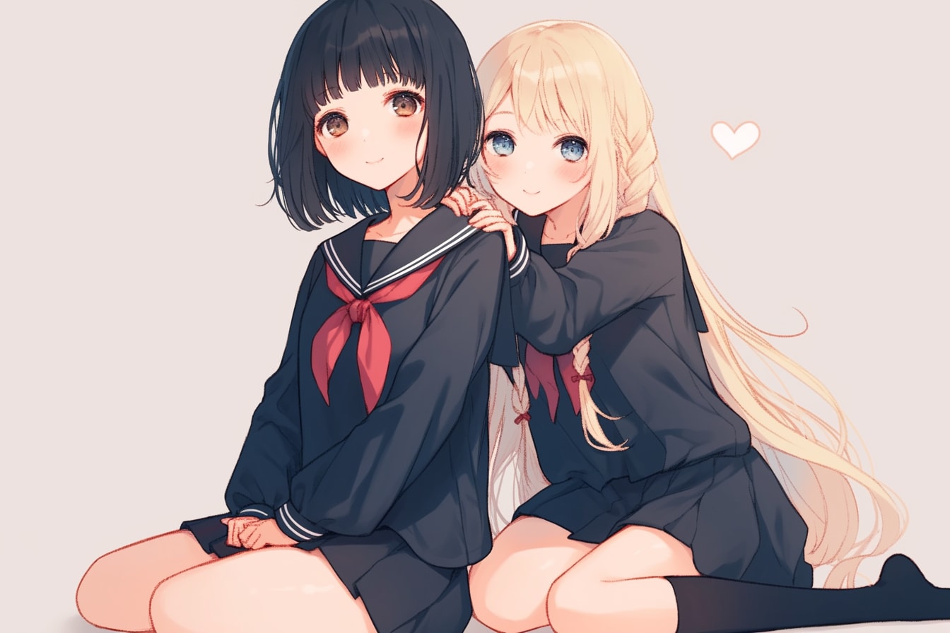 二人のJK185 | の人気AIイラスト・グラビア