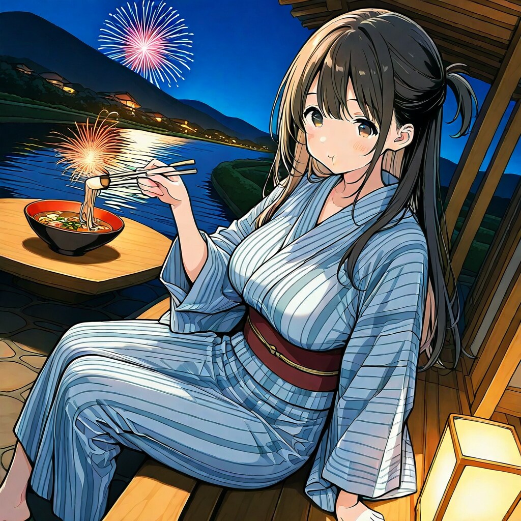 花火と浴衣と…。