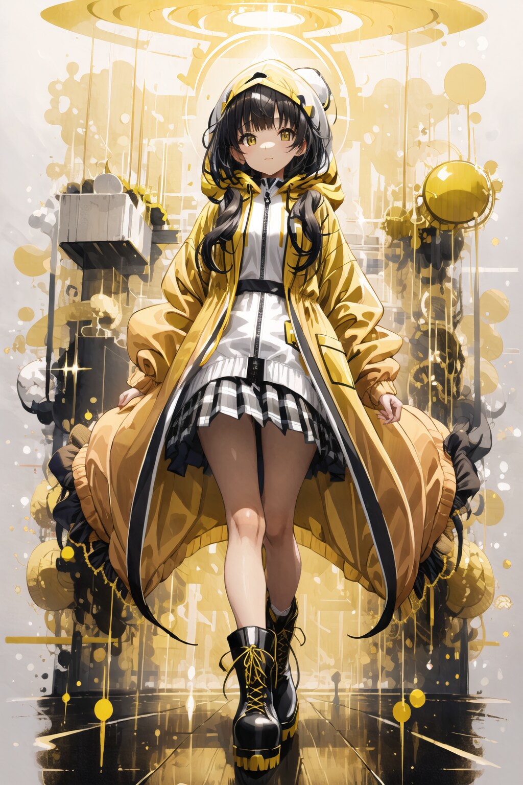 黄色いパーカーの娘