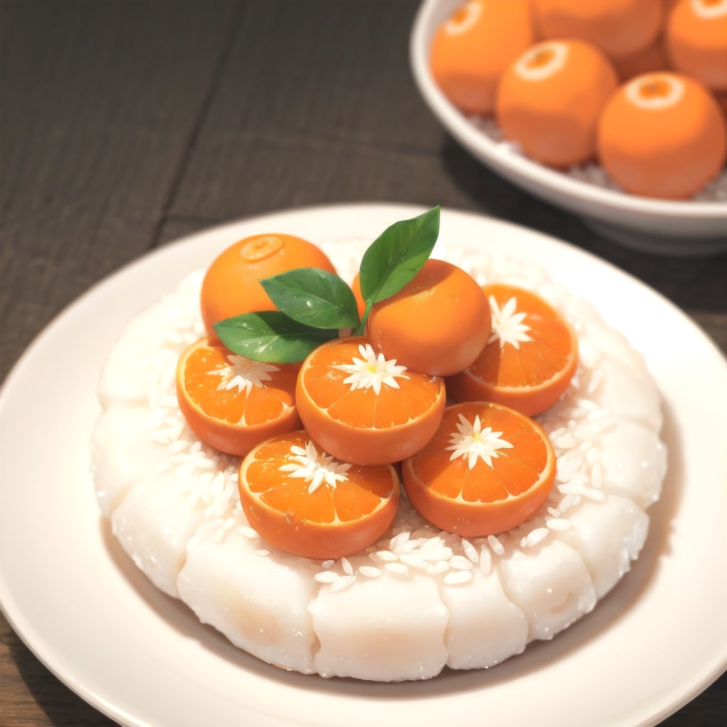 お餅の上に蜜柑を乗せたけど