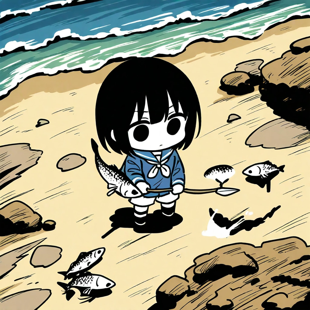 魚をとるガール | の人気AIイラスト・グラビア