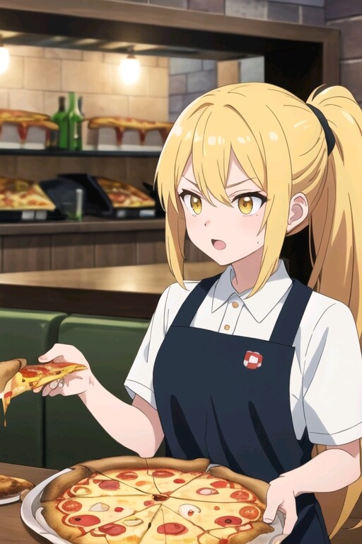 バイトのピザ昼食