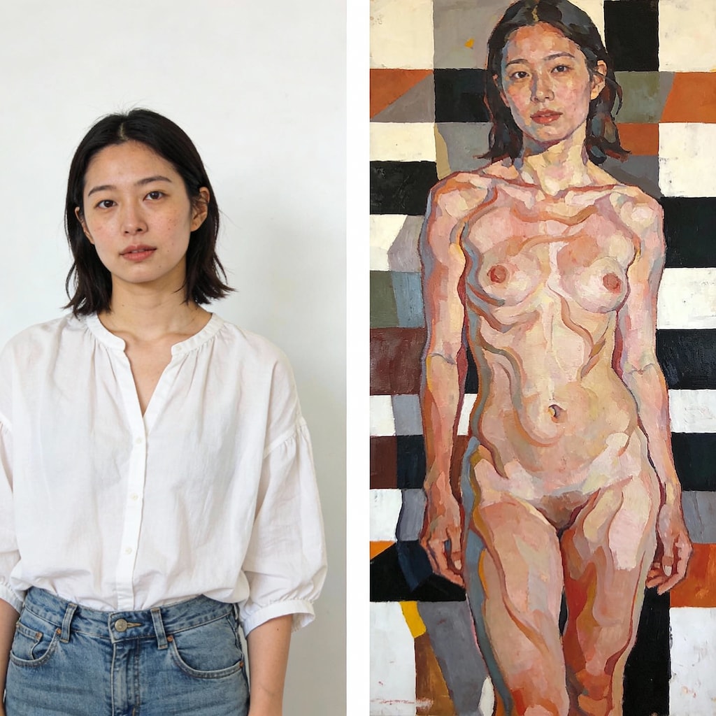 モデルと裸婦画