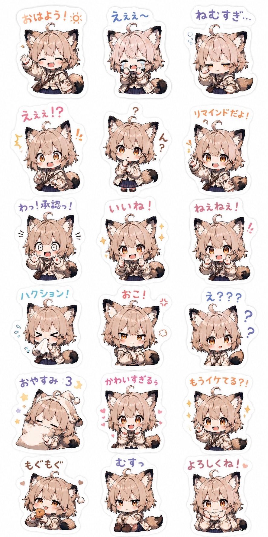 山猫氏のステッカー風イラスト
