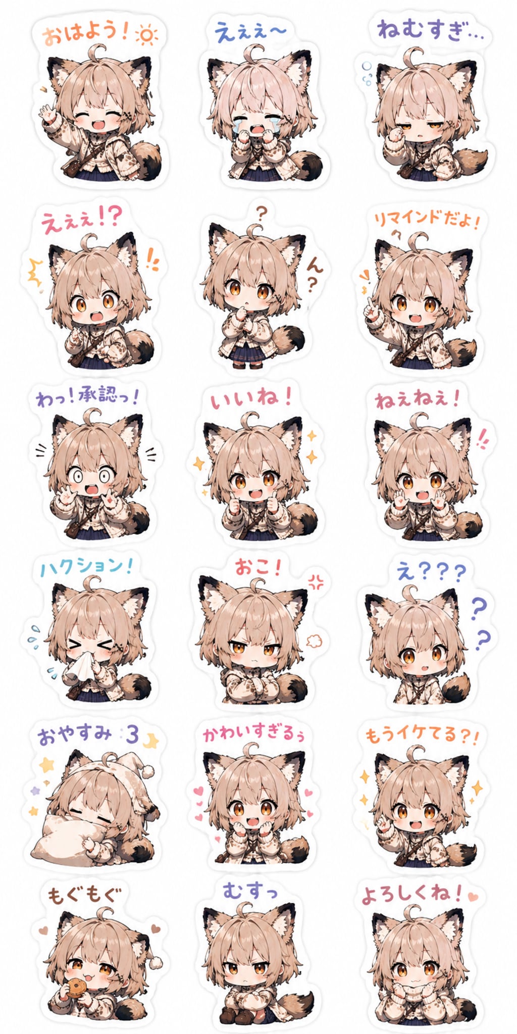 山猫氏のステッカー風イラスト