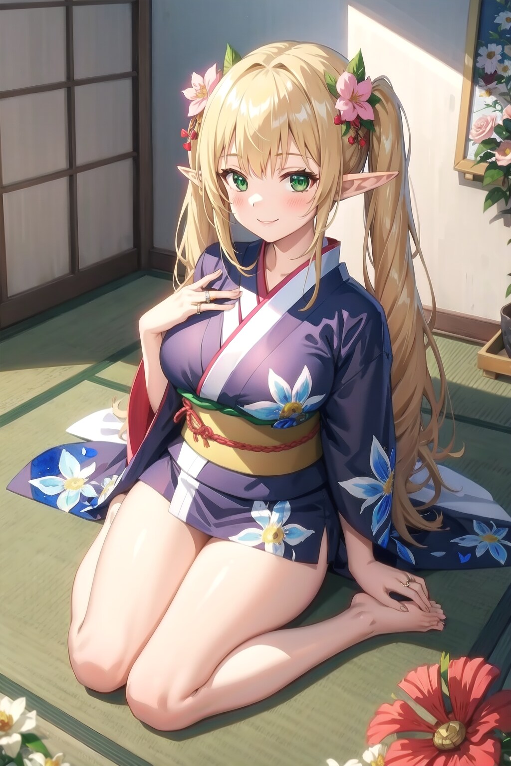 華道の稽古の後で