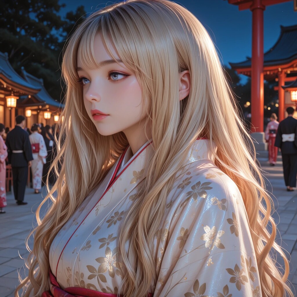 金髪さんと初詣