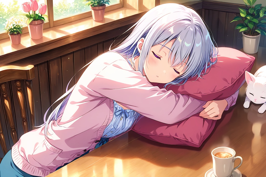 窓辺でうたた寝