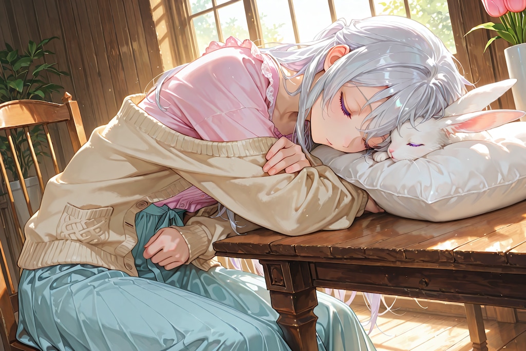 窓辺でうたた寝