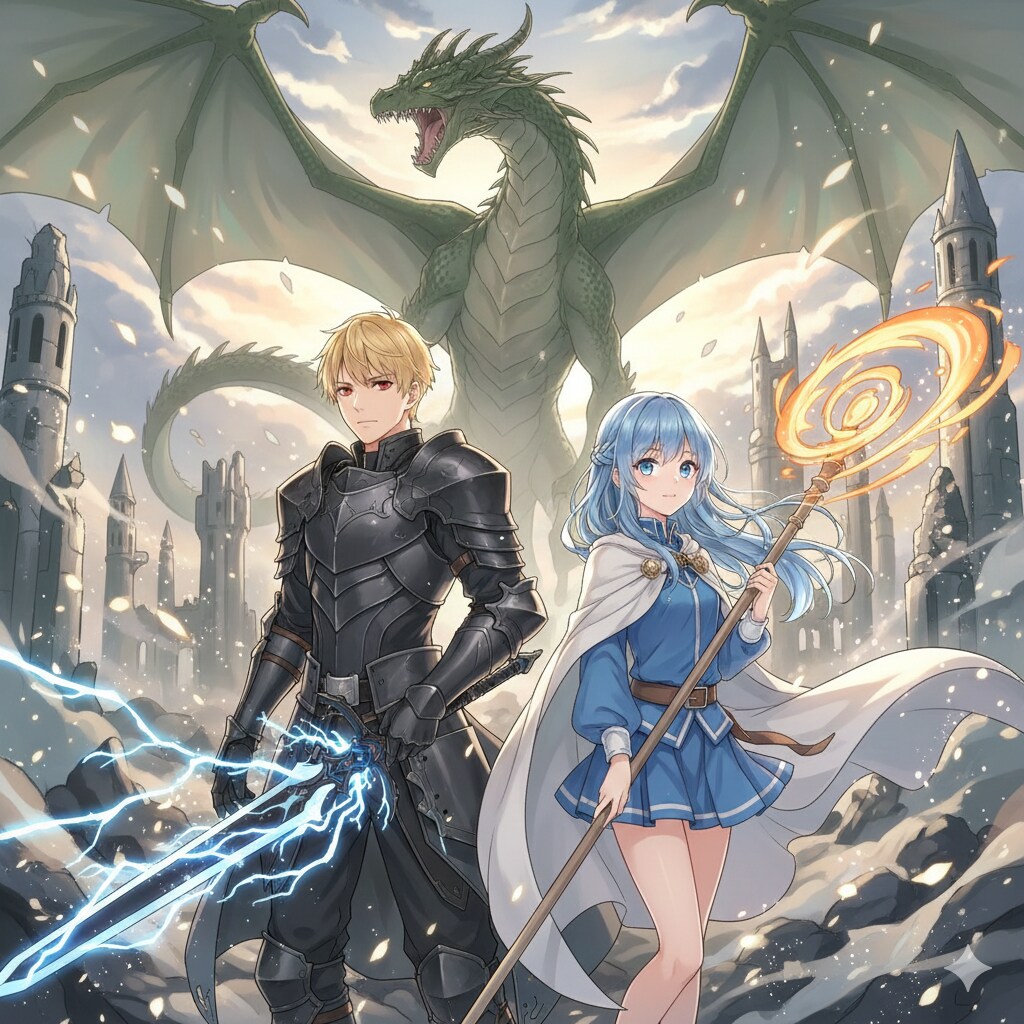 RPG風、戦士と魔法使い。