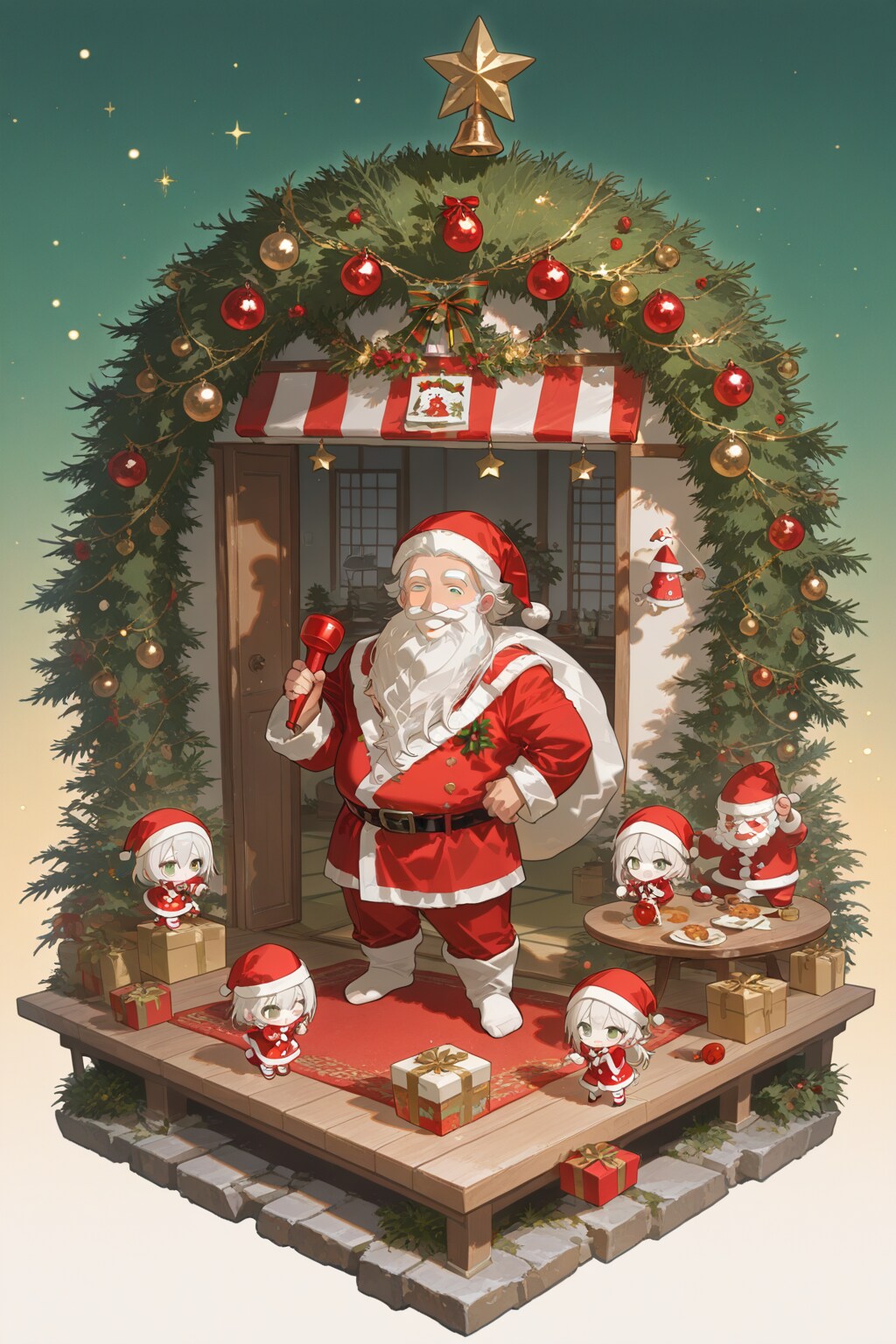 ミニサンタの置き物