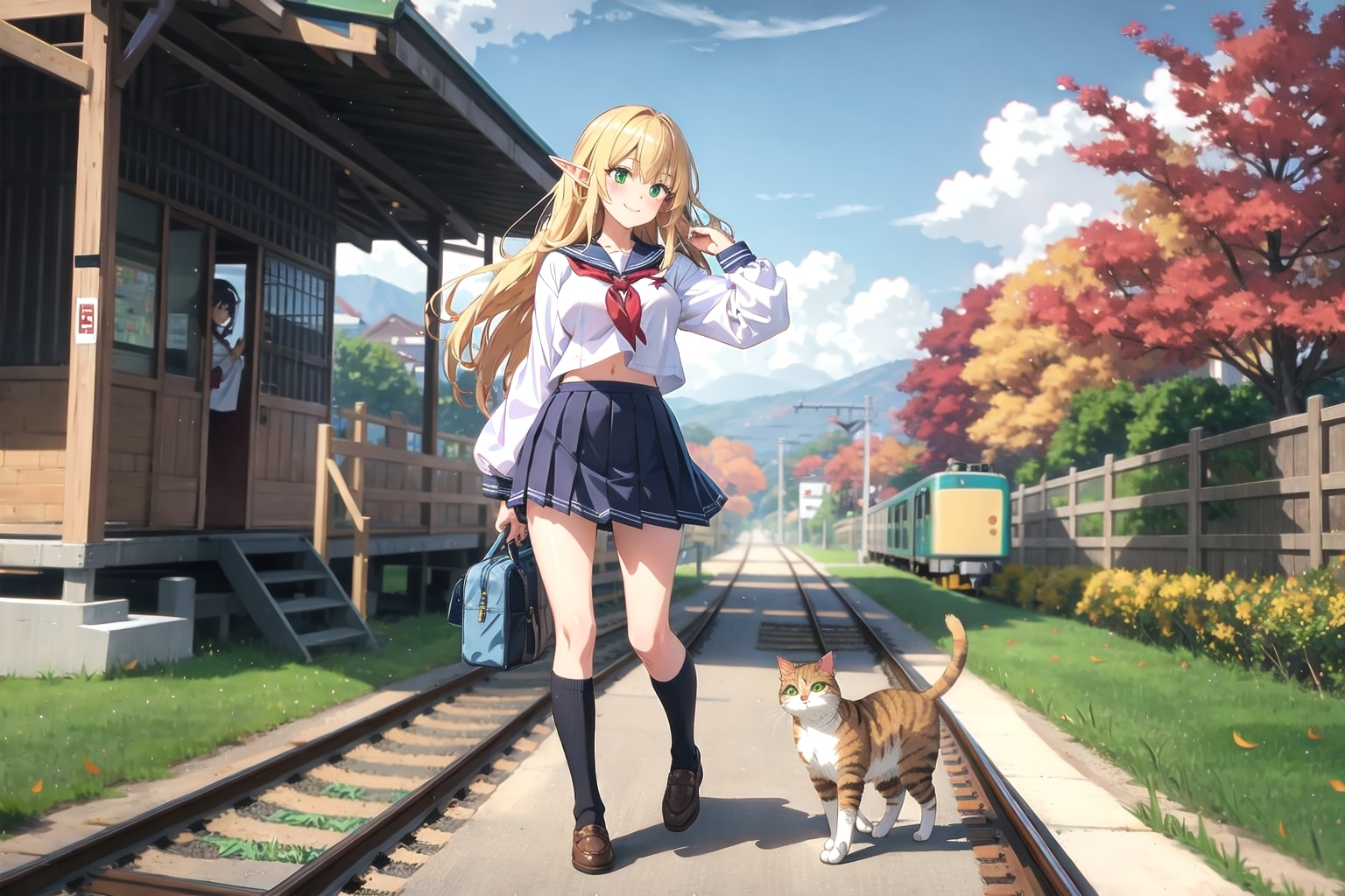 駅にて | の人気AIイラスト・グラビア