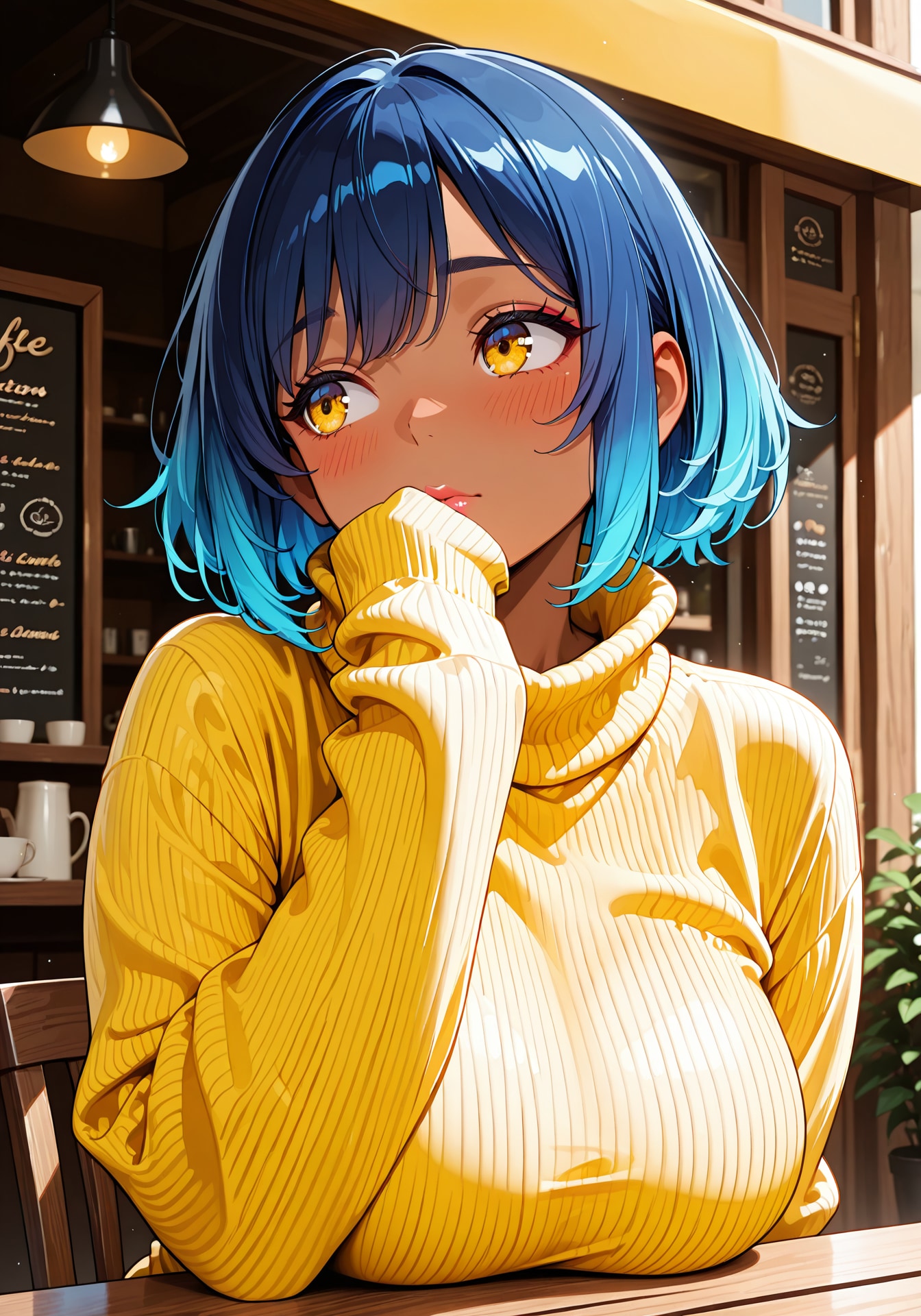 青とニット①