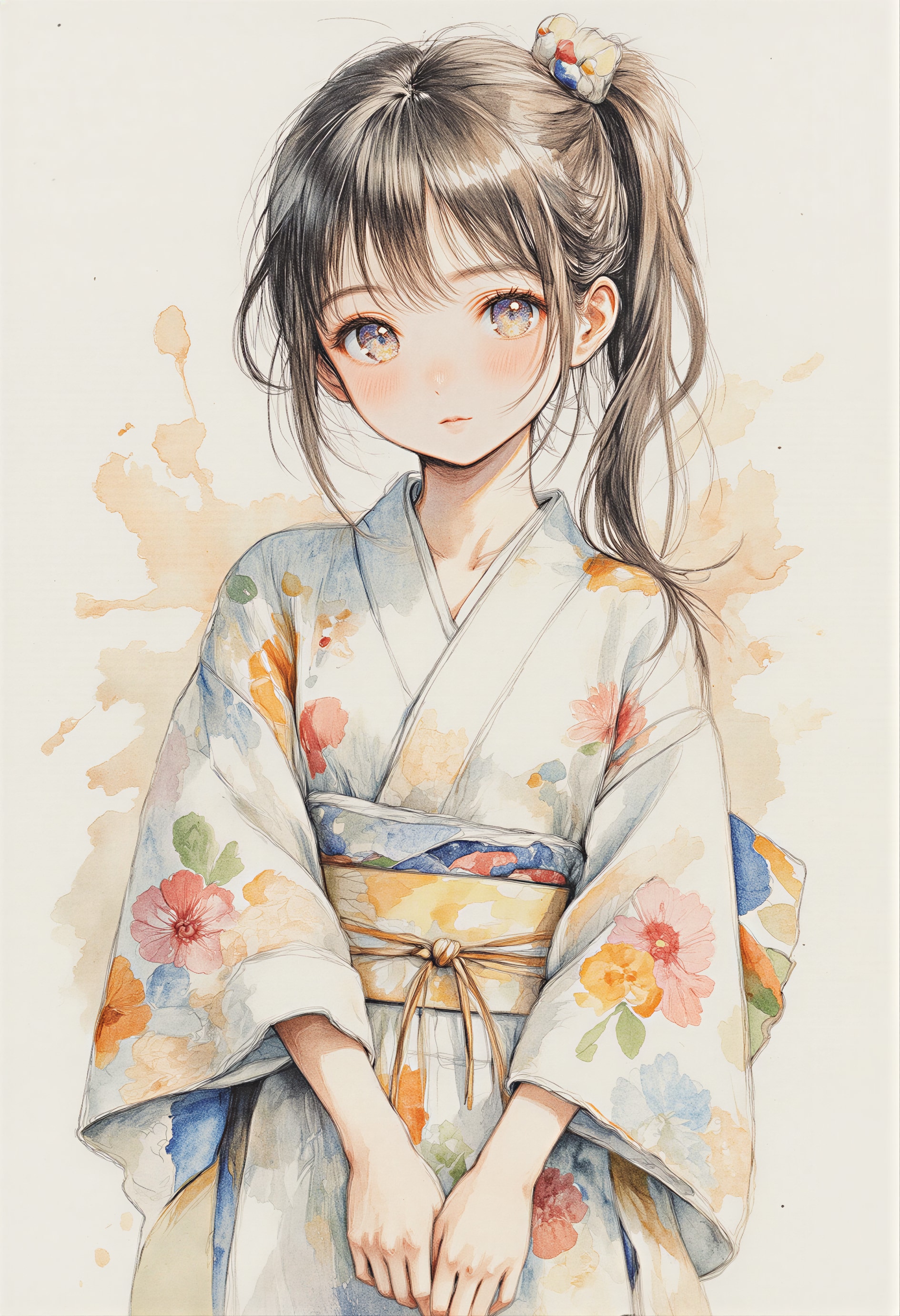 花浴衣の少女