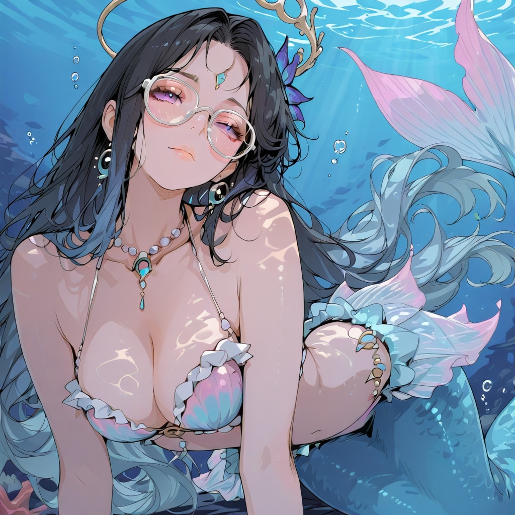 マーメイドな黒髪メガネ Type.APRICOT