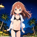 かえでちゃんと夜の海 2枚目